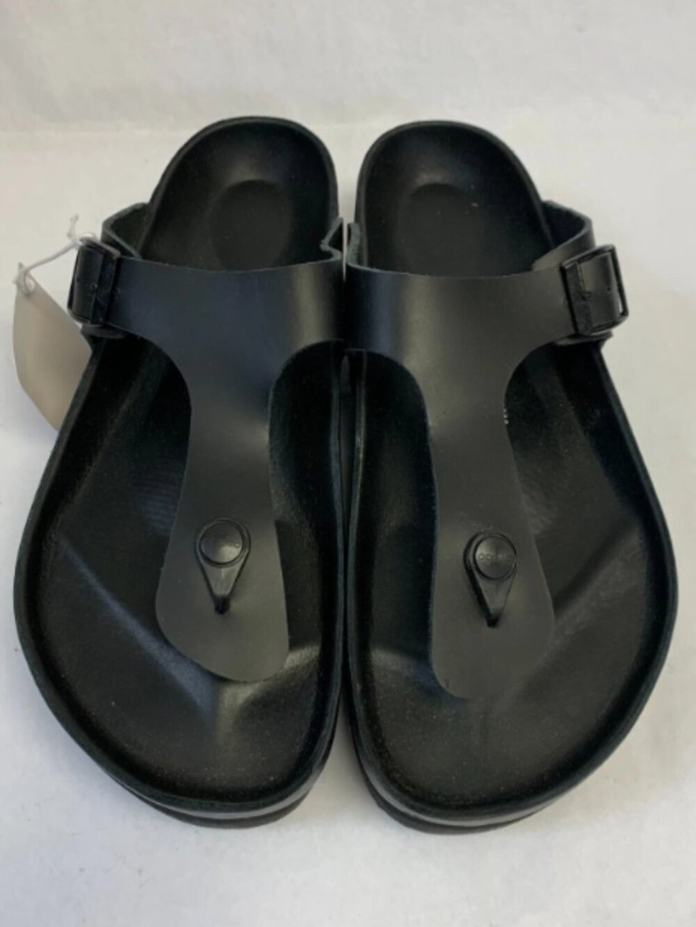 Birkenstock Gizeh PAP Platform Black Leather Narrow Width Sandals